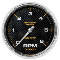 Auto Meter 200750-40 Tachometer Marine Carbon Fiber Gauge