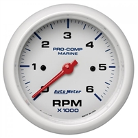 Auto Meter 200752 Tachometer Marine White Gauge