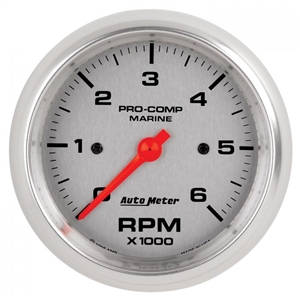 Auto Meter 200752-33 Tachometer Marine Silver Gauge