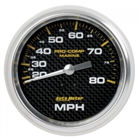 Auto Meter 200753 Mechanical Speedometer 0-80 MPH Marine Carbon Fiber