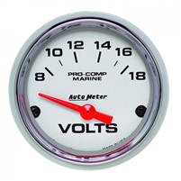 Auto Meter 200756-35 Voltmeter Marine Chrome Gauge