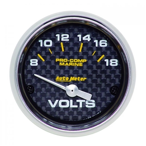 Auto Meter 200756-40 Voltmeter Marine Carbon Gauge