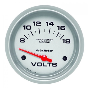 Auto Meter 200757-33 Voltmeter Marine Silver Gauge