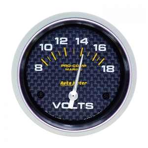 Auto Meter 200757-40 Voltmeter Marine Carbon Fiber Gauge