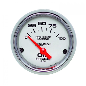 Auto Meter 200758-35 Oil Pressure Marine Chrome Gauge