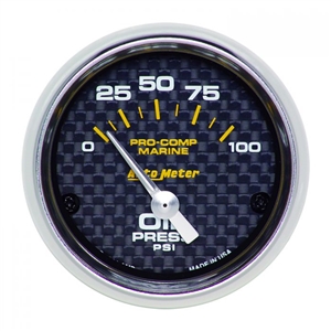 Auto Meter 200758-40 Oil Pressure Marine Carbon Fiber Gauge