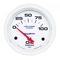 Auto Meter 200759 Oil Pressure Marine White Gauge
