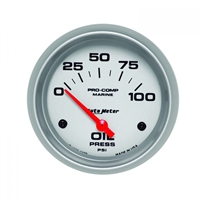 Auto Meter 200759-33 Oil Pressure Marine Silver Gauge