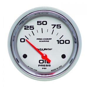 Auto Meter 200759-35 Oil Pressure Marine Chrome Gauge