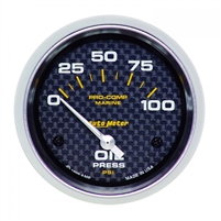 Auto Meter 200759-40 Oil Pressure Marine Carbon Fiber Gauge