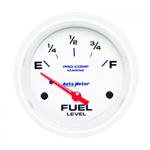 Auto Meter 200761 Fuel Level White Gauge