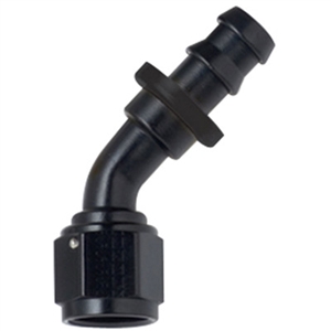 -8 Push-Lock 45 Deg Hose End Black