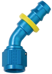 -8 Push-Lock 45 Deg Hose End Blue