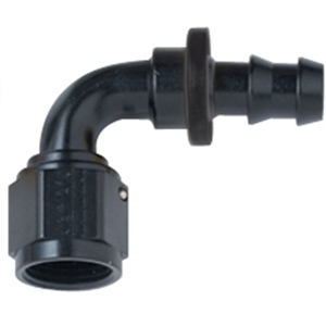 -4 Push-Lock 90 Deg Hose End Black