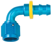 -4 Push-Lock 90 Deg Hose End Blue