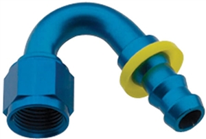 -6 Push-Lock 150 Deg Hose End Blue