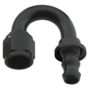 -8 Push-Lock 180 Deg Hose End Black