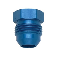 -6 AN External Hex Head Flare Plug Blue