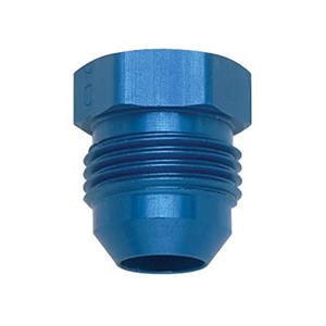 -6 AN External Hex Head Flare Plug Blue
