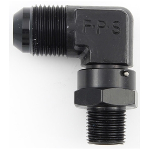 Fragola 1/4" NPT to 8 AN Male Swivel 90 Degree Black