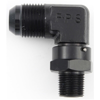 Fragola 3/8" NPT to 10 AN Male Swivel 90 Degree Black