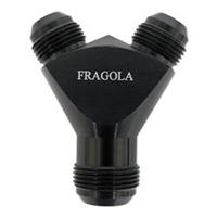 Fragola -16 AN Male Y Fitting With Dual 12 AN Outlets Black