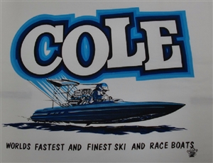 Vintage Cole Custom Boats T-Shirt in Blue