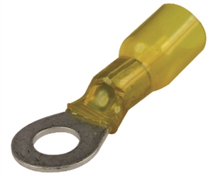 1/4" Heat Shrink Ring Terminals Yellow