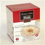 One box with seven packets of maple oatmeal with 15 grams of protein and only 90 calories.