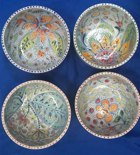 Ceramic Bowls- Hand Made, Hand Painted (per bowl)