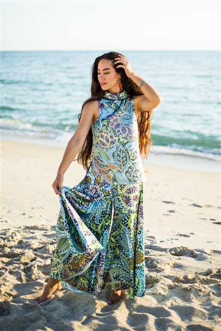 Elegant Collection Satin Ensemble "Maravilla" Palazzo Pants