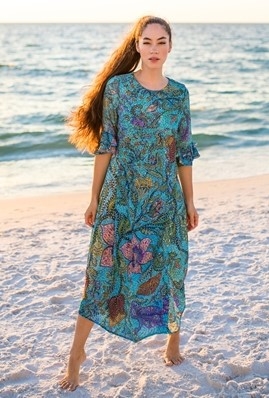 Chiffon Maxi Dress with 3/4 sleeves "Cherokee"