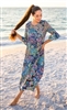 Chiffon Maxi Dress with Ruffle 3/4 sleeves "I'm Hippie"