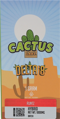 Delta 8 1G Disposable Vape Cactus Labs Runtz