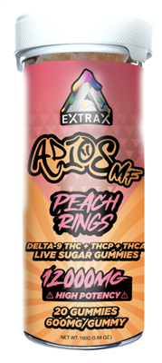 Delta Extrax Adios MF Live Sugar Gummies 12,000MG - Peach Rings