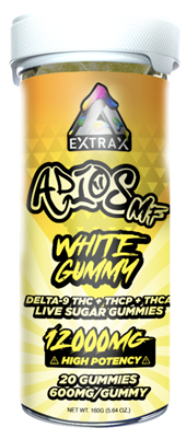 Delta Extrax Adios MF Live Sugar Gummies 12,000MG - White Gummy