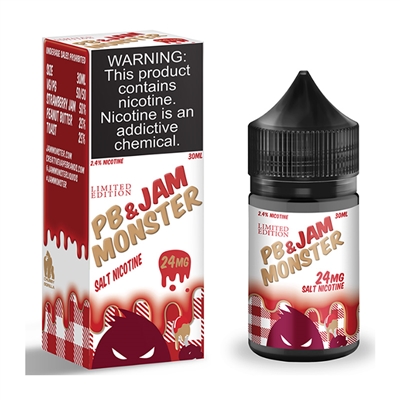 Jam Monster PB & Jam Strawberry Salt Nicotine 30ml E Liquid $11.99 -Ejuice Connect online vape shop