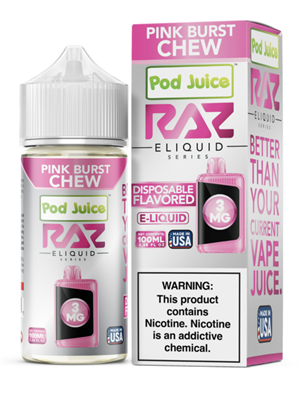 RAZ 100ml e-juice - Pink Burst Chew