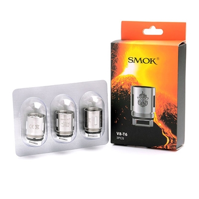 SMOK V8-T6 Coil Head 3 PK for TFV8 CLOUD BEAST $12.99 -Ejuice Connect online vape shop