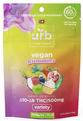 URB Vegan Gummies 500MG D10/D8 THC Variety