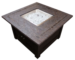 Square Faux Stone Gas Firepit