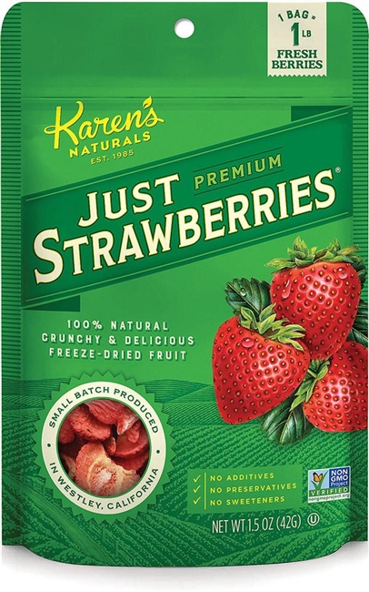 Karen's Naturals - Freeze - Dried Organic Just Strawberries - 1.2 oz