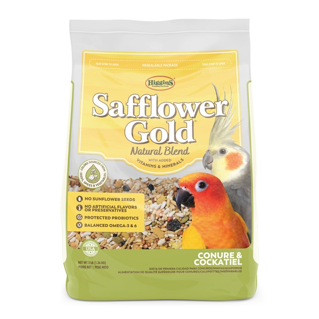 Higgins Safflower Gold - Conure & Cockatiel - 3lb