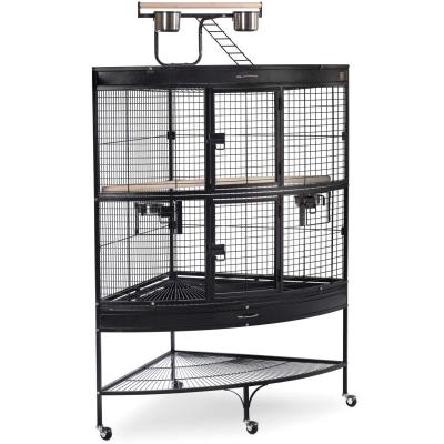 CORNER BIRD CAGE W/PLAYTOP BIRD CAGE - BLACK - 3158BLK