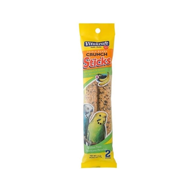 Vitakraft Parakeet Crunch Stick - Sesame & Banana - Twin Pack 1.4 oz