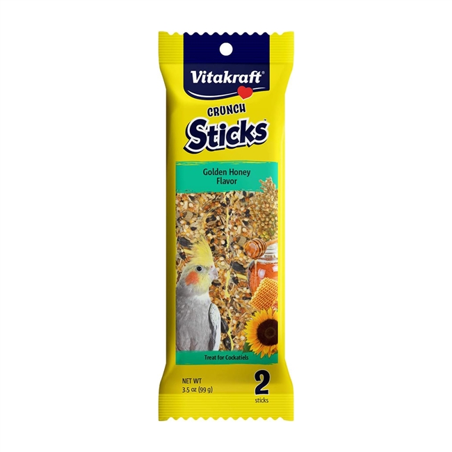 Vitakraft Cockatiel Crunch Sticks - Golden Honey- Twin Pack 3.5 oz