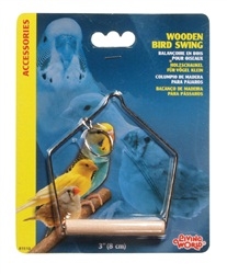 Living World Wooden Bird Swing Small - (3" x 4")