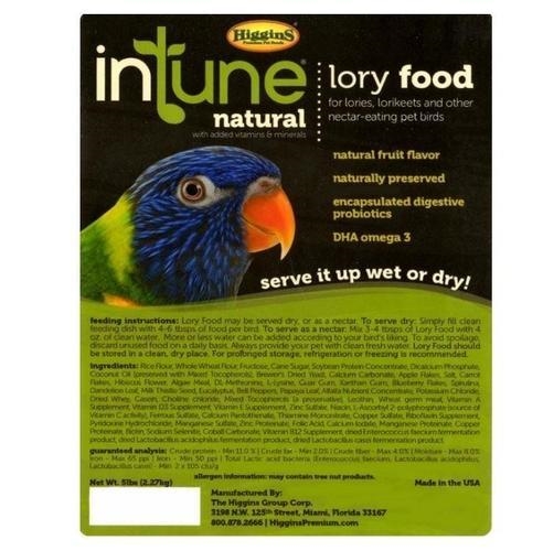 Higgins InTune - Lory Food - 5lb