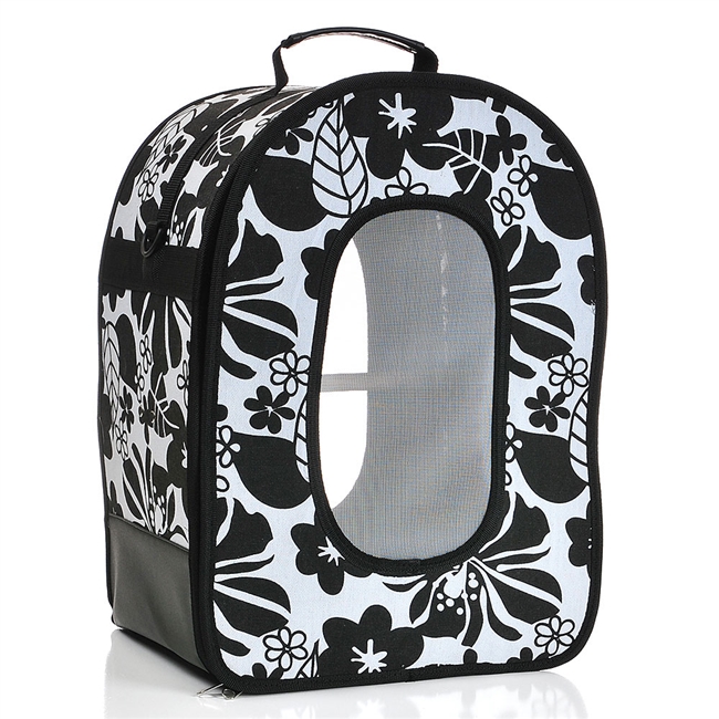 The Voyager Soft Sided Carrier - Black & White - Large