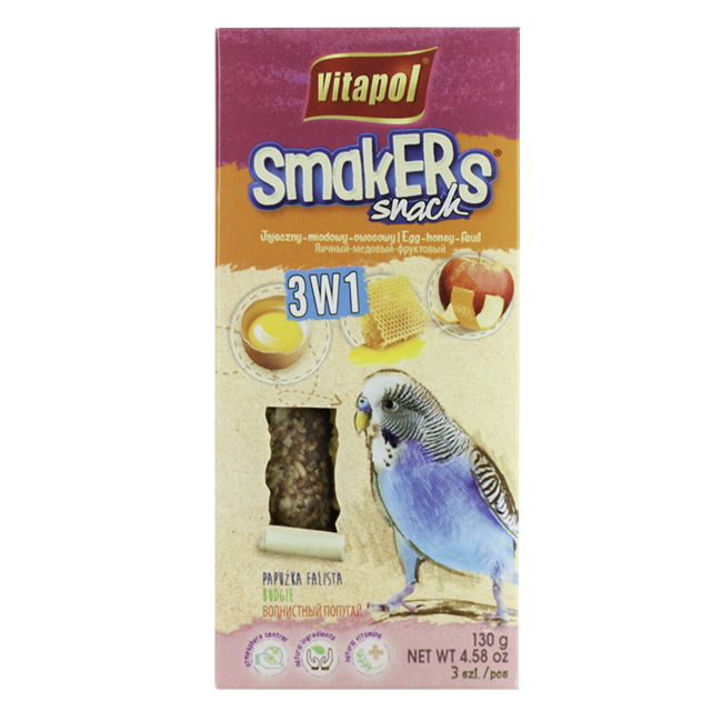 Vitapol Parakeet Smakers Treat Sticks - 3 In 1 Mix - Triple Pack